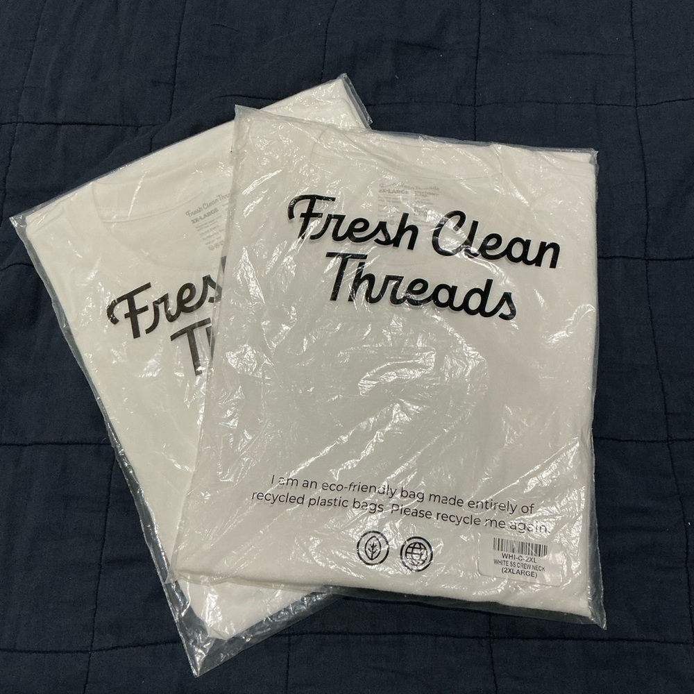 Fresh Clean Threads Crew Neck White T-Shirt